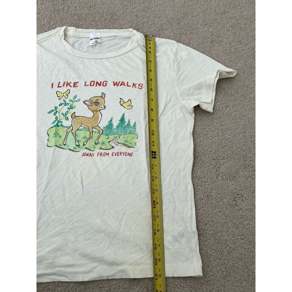 Re/Done White Graphic Tee with Deer Print - Picture 5 of 8